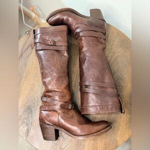 Frye Jane Strappy Knee High Boots Size 6.5